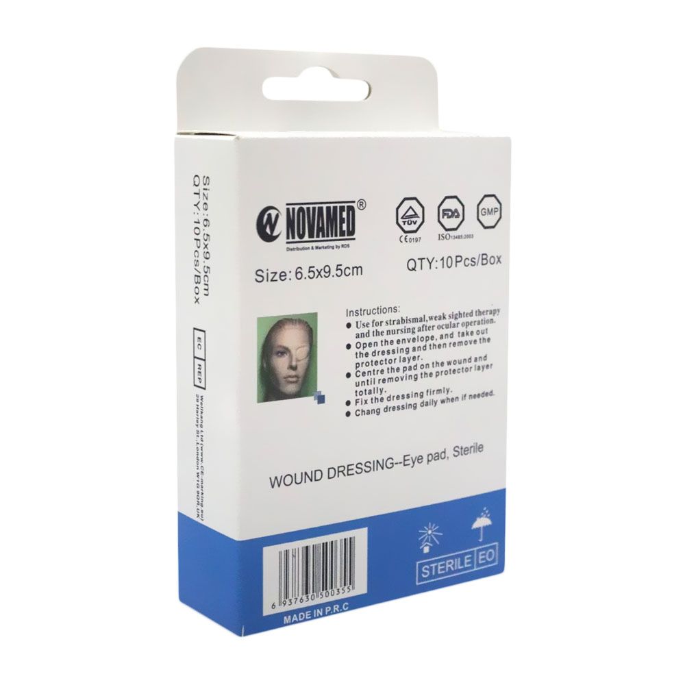 Novamed Wound Dressing Sterile Eye Pad 6.5 x 9.5 cm 10's - Easy Pharmacy LLC