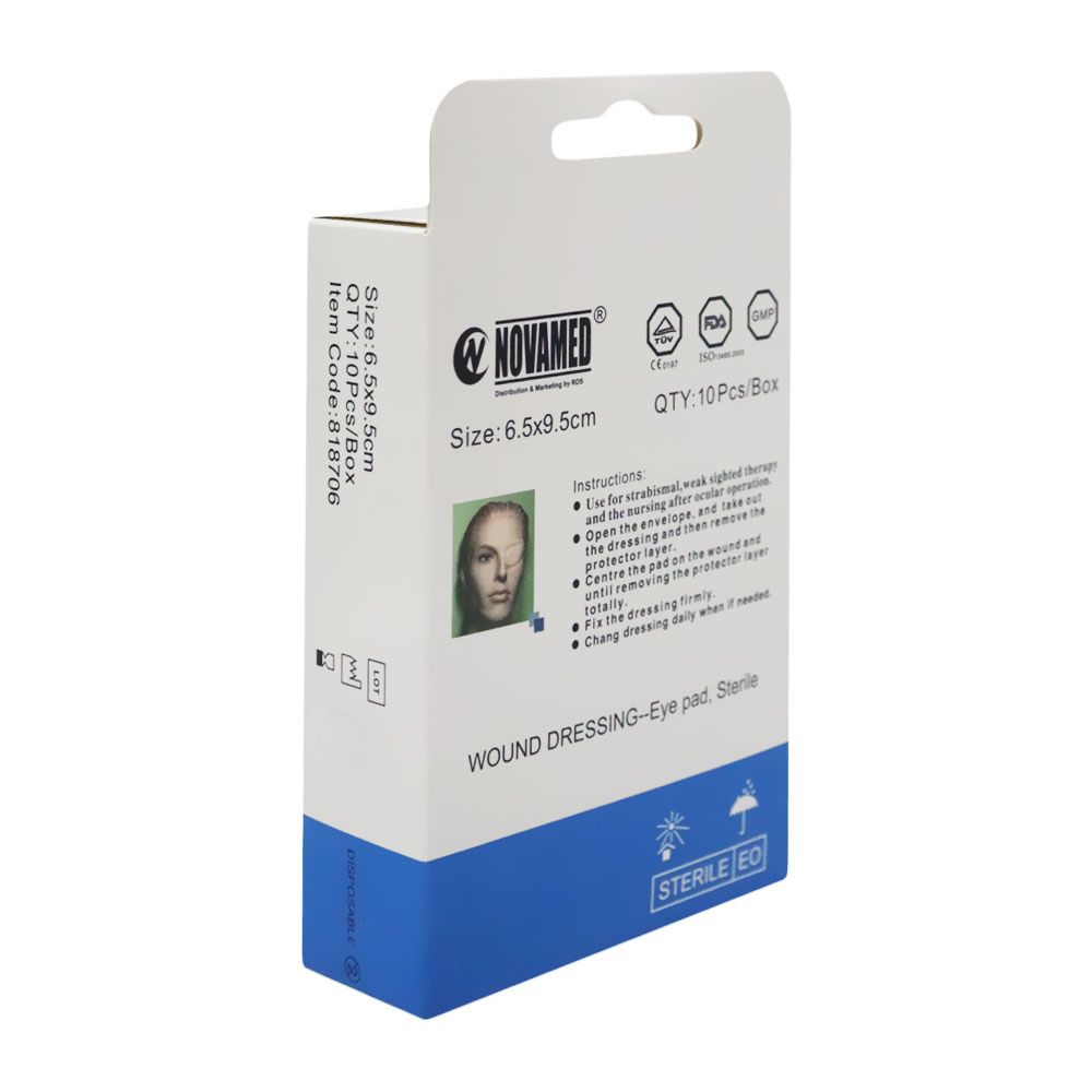 Novamed Wound Dressing Sterile Eye Pad 6.5 x 9.5 cm 10's - Easy Pharmacy LLC