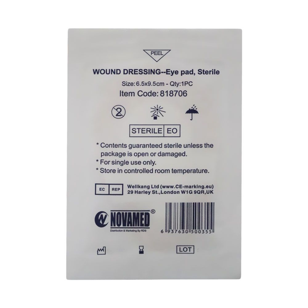 Novamed Wound Dressing Sterile Eye Pad 6.5 x 9.5 cm 10's - Easy Pharmacy LLC