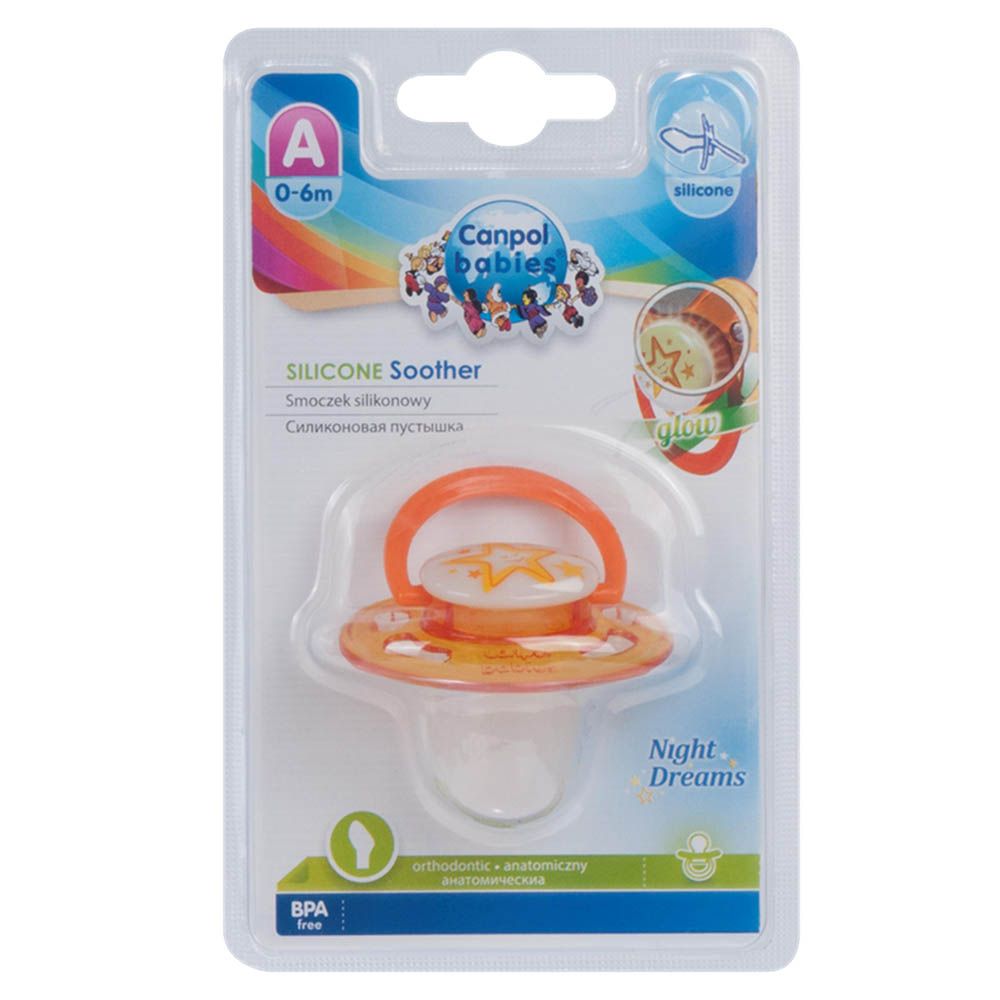 Canpol Babies Orthodontic Soother Night Dreams Design Orange 0-6 Months 22/500 - Easy Pharmacy LLC