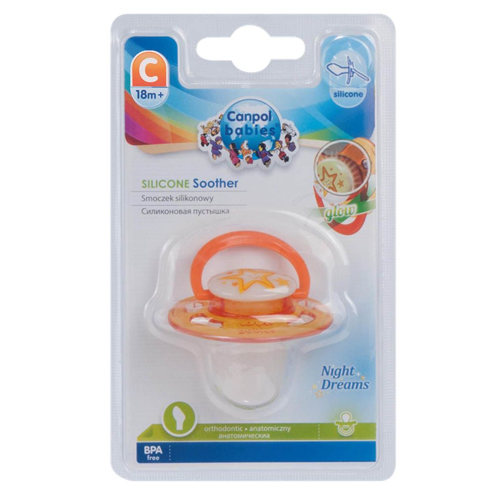 Canpol Babies Orthodontic Soother Night Dreams Design Orange Over 18 Months 22/502 - Easy Pharmacy LLC