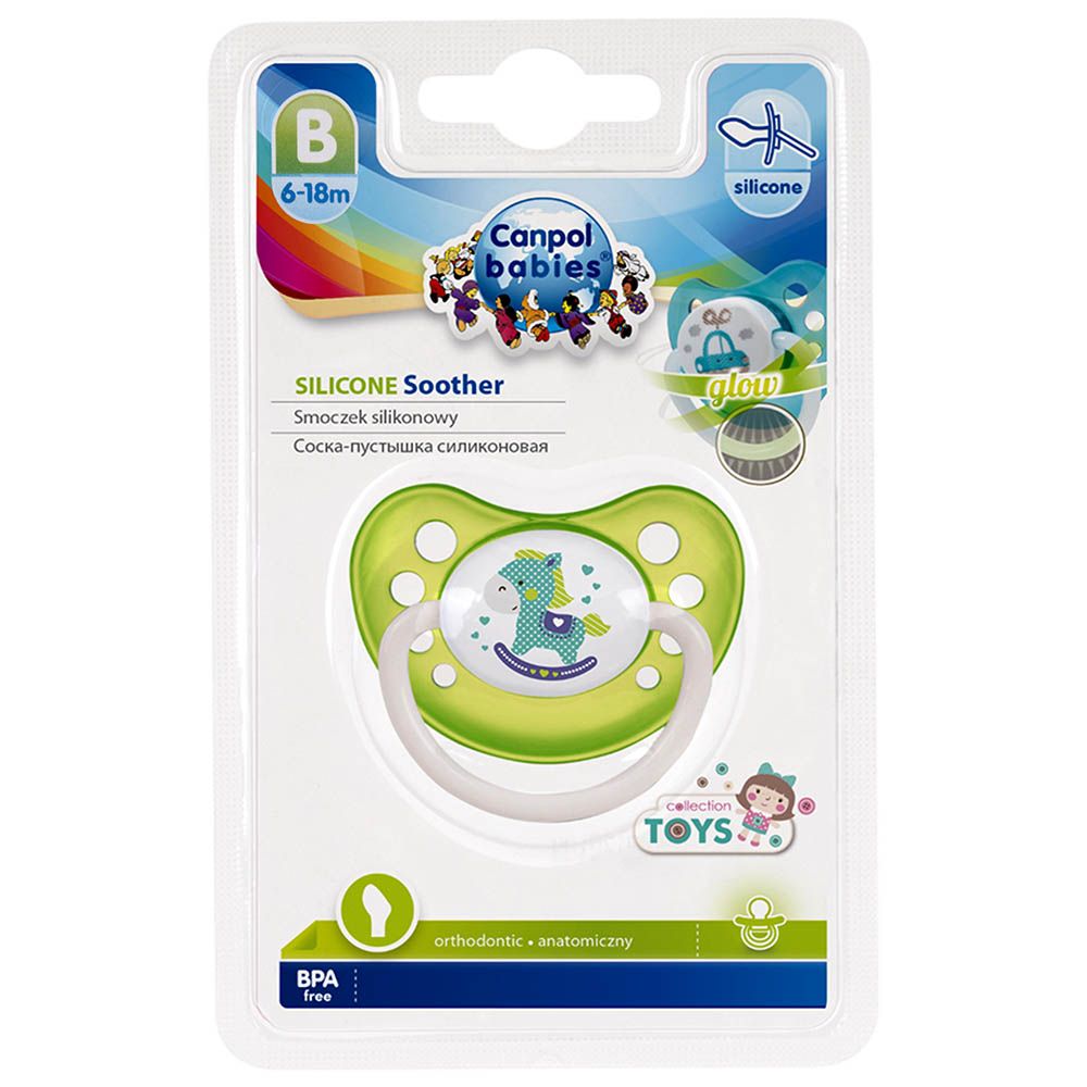 Canpol Babies Orthodontic Silicone Soother Toys Collection Design Green 6-18 Months 23/257 - Easy Pharmacy LLC