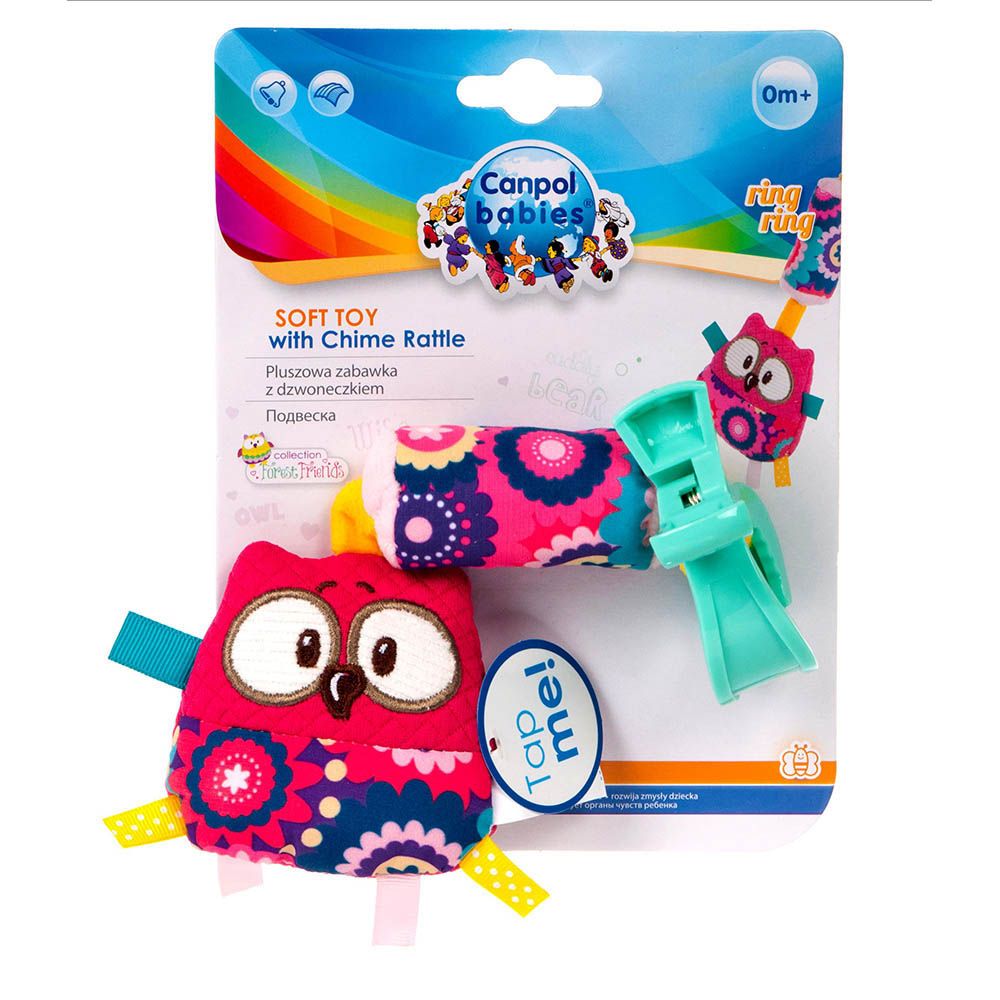 Canpol Babies Baby Toy Jungle Pals Soft Hanging with Chime Tone Pink 68/043 - Easy Pharmacy LLC