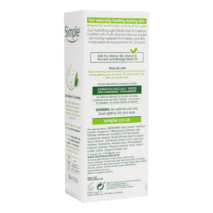 Simple Kind To Skin Hydrating Light Moisturizer Cream 125 mL - Easy Pharmacy LLC