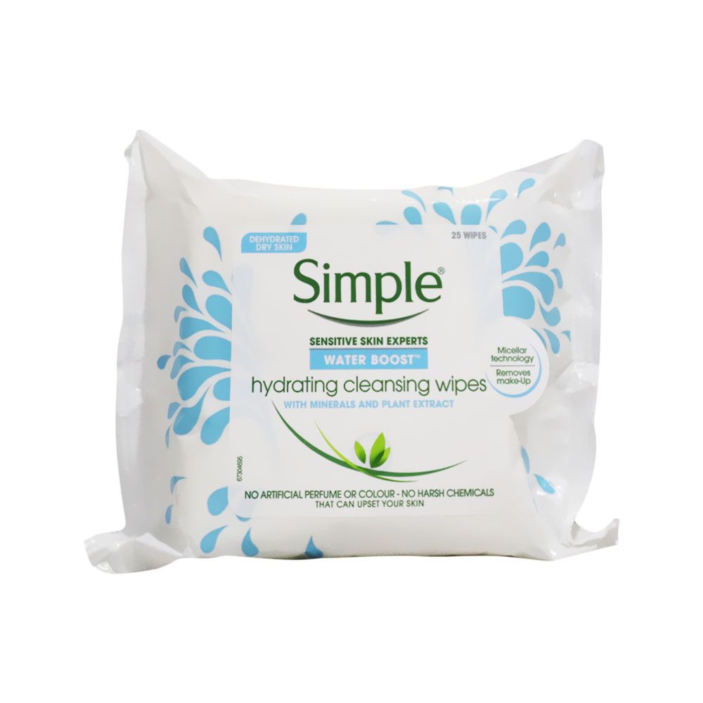 Simple Water Boost Hydrating Cleansing Wipes 25's - Easy Pharmacy LLC