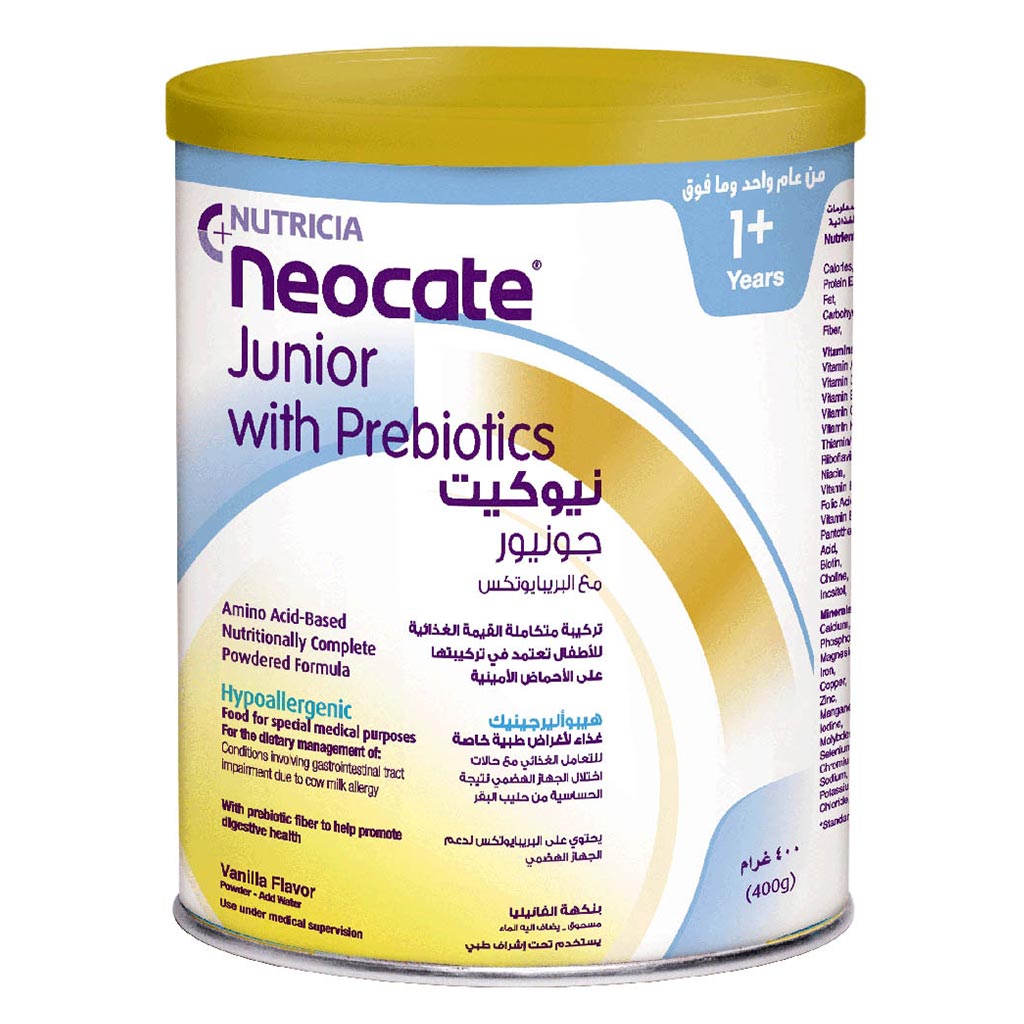 Nutricia Neocate Junior Hypoallergenic Toddlers Milk Formula With Prebiotics For 12+ Months Vanilla Flavour 400g - Easy Pharmacy LLC