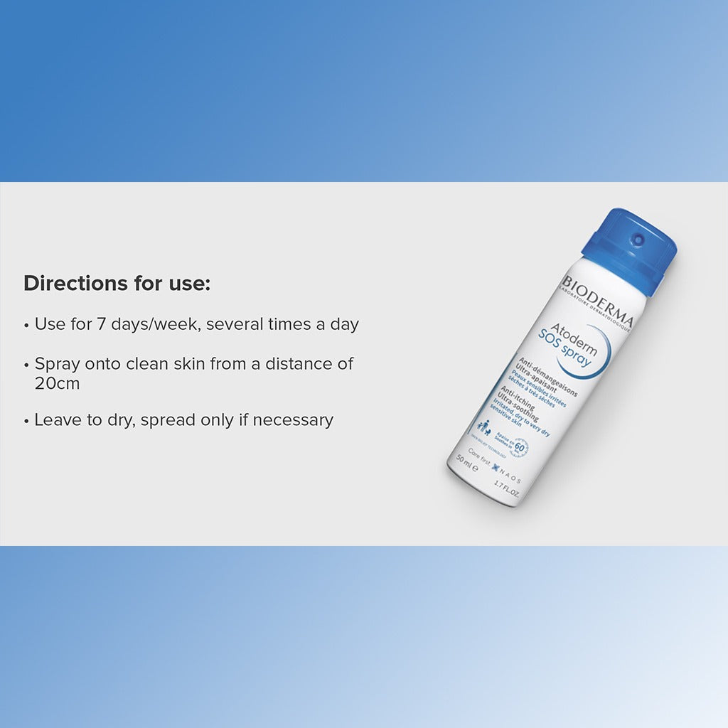 Bioderma Atoderm SOS Anti Itch Spray For Irritated And Dry Sensitive Skin 50ml - Easy Pharmacy LLC