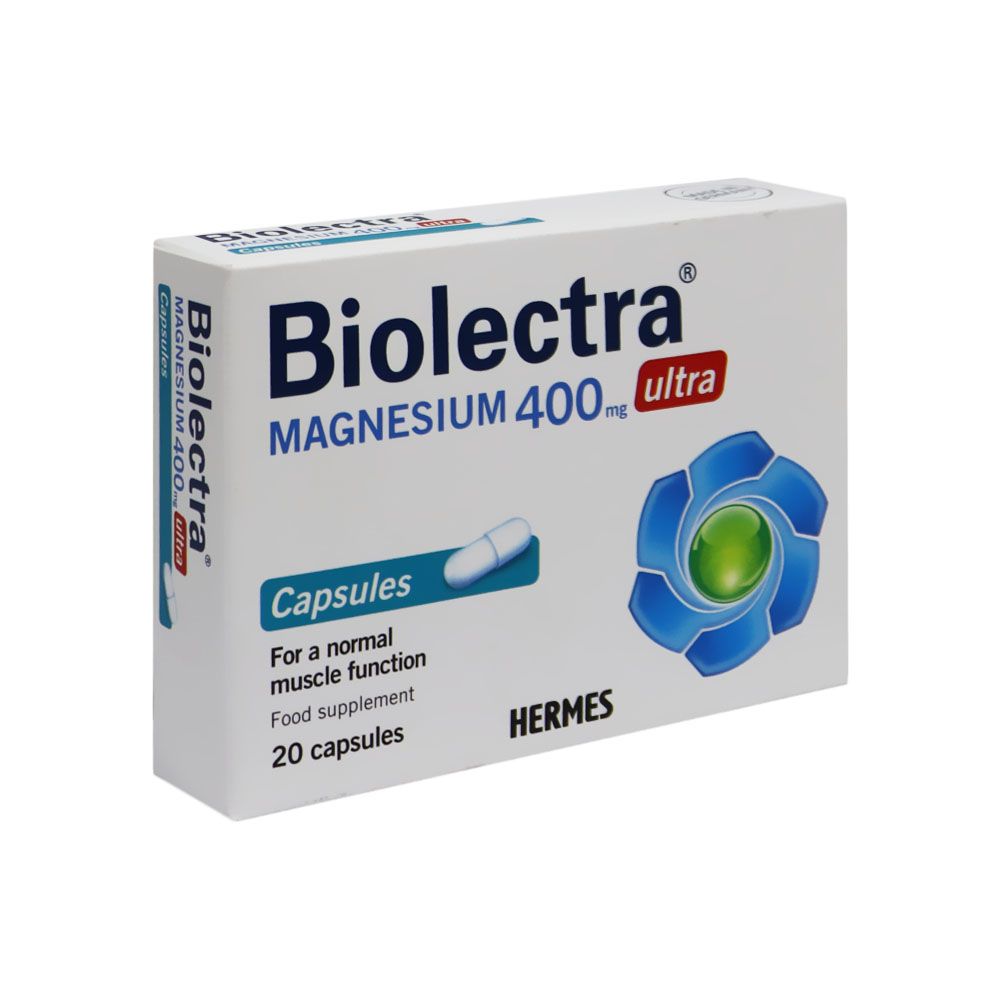 Hermes Bioelectra Ultra Magnesium 400 mg Capsules 20's - Easy Pharmacy LLC