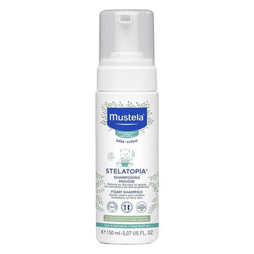 Mustela Stelatopia Foam Baby Shampoo For Atopic Prone Skin, Fragrance-Free 150ml
