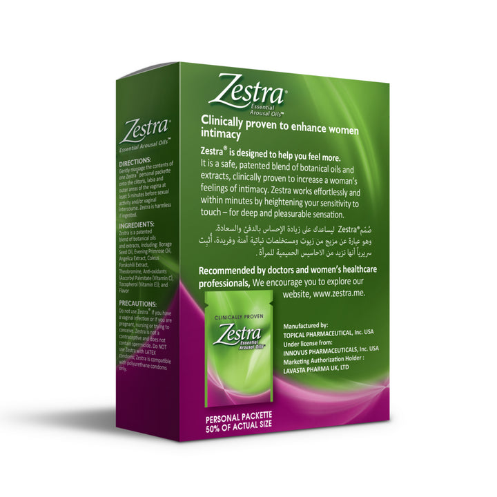 Zestra Essential Arousal Oils 0.8 mL Sachets 3's - Easy Pharmacy LLC