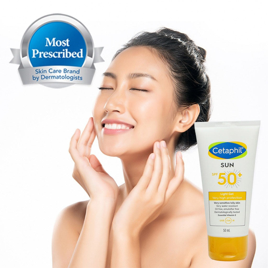 Cetaphil Sun SPF 50+ Very High Protection Light Gel, Moisturizer sunscreen For Face & Body of Men & Women With Very Sensitive/Oily Skin, Unscented, 50ml - Easy Pharmacy LLC