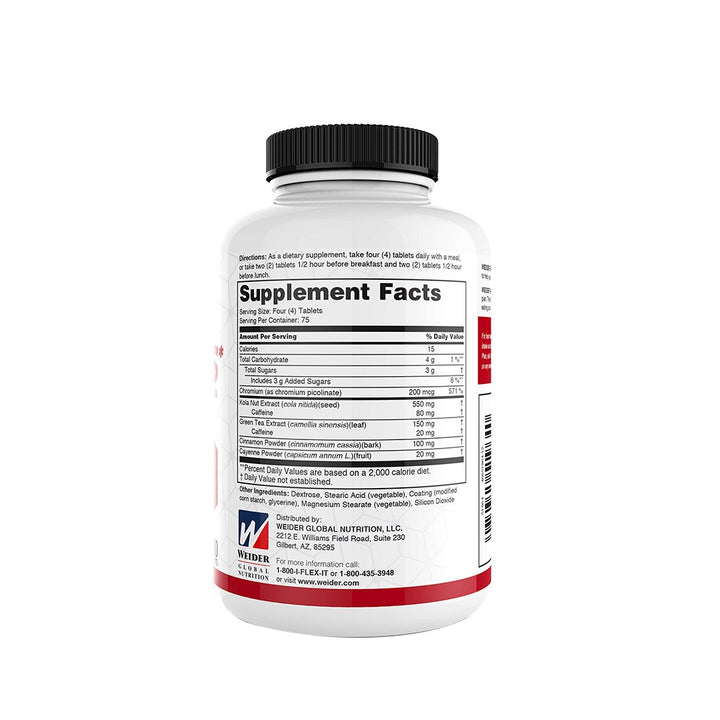 Weider Fat Burners Weight Loss Tablets 120's - Easy Pharmacy LLC