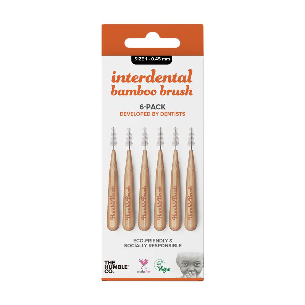 The Humble Co. Interdental Bamboo Brush Size 1-0.45 mm Orange 6's ID89001 - Easy Pharmacy LLC