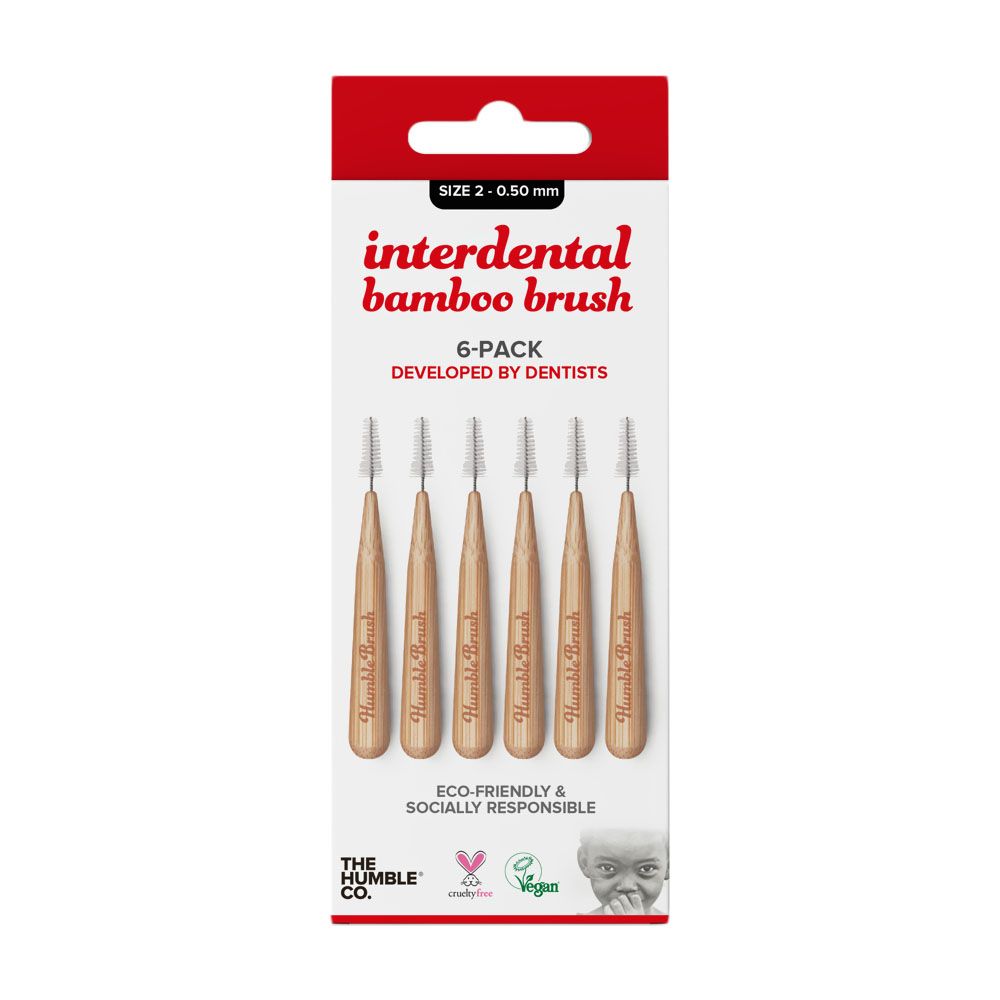 The Humble Co. Interdental Bamboo Brush Size 2-0.50 mm Red 6's ID89002 - Easy Pharmacy LLC