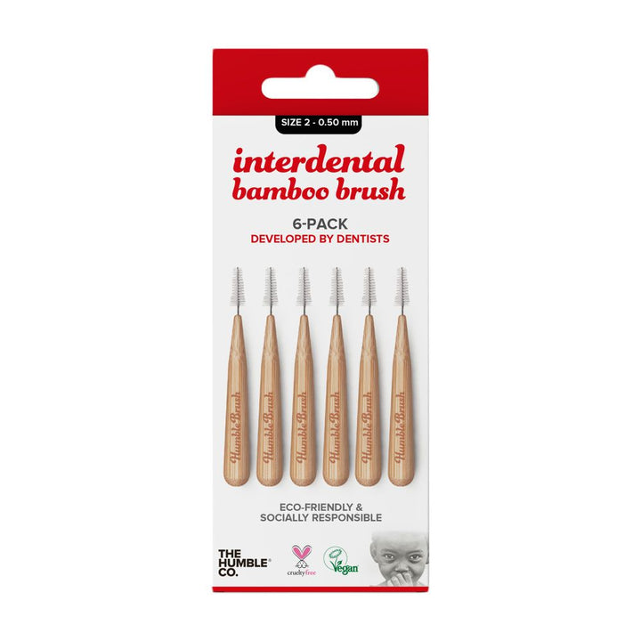 The Humble Co. Interdental Bamboo Brush Size 2-0.50 mm Red 6's ID89002 - Easy Pharmacy LLC