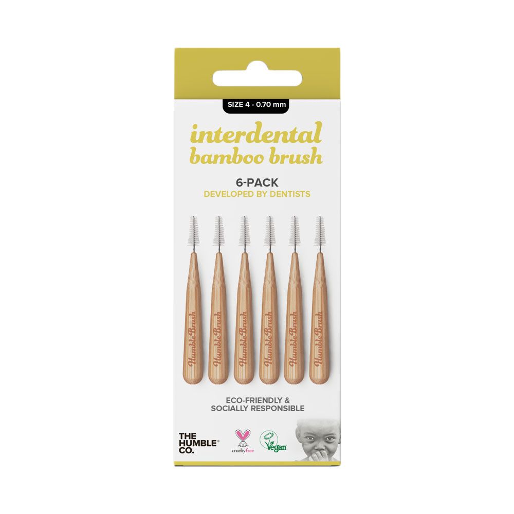 The Humble Co. Interdental Bamboo Brush Size 4-0.70 mm Yellow 6's ID89004 - Easy Pharmacy LLC
