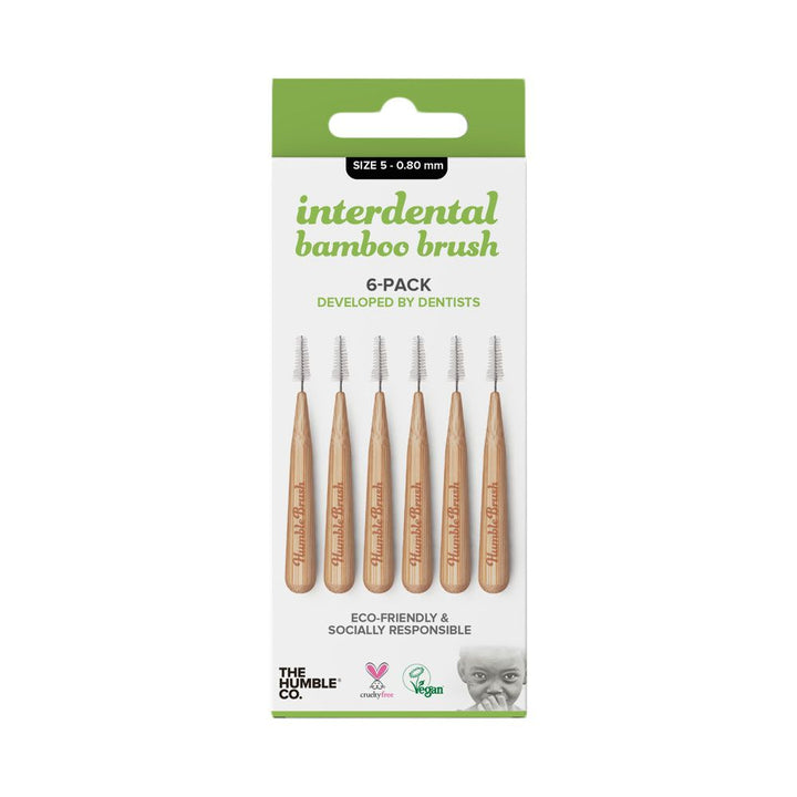 The Humble Co. Interdental Bamboo Brush Size 5-0.80 mm Green 6's ID89005 - Easy Pharmacy LLC