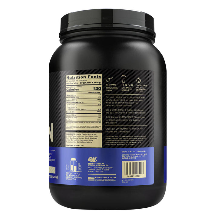 Optimum Nutrition Gold Standard 100% Casein Protein Creamy Vanilla 2lb - Easy Pharmacy LLC