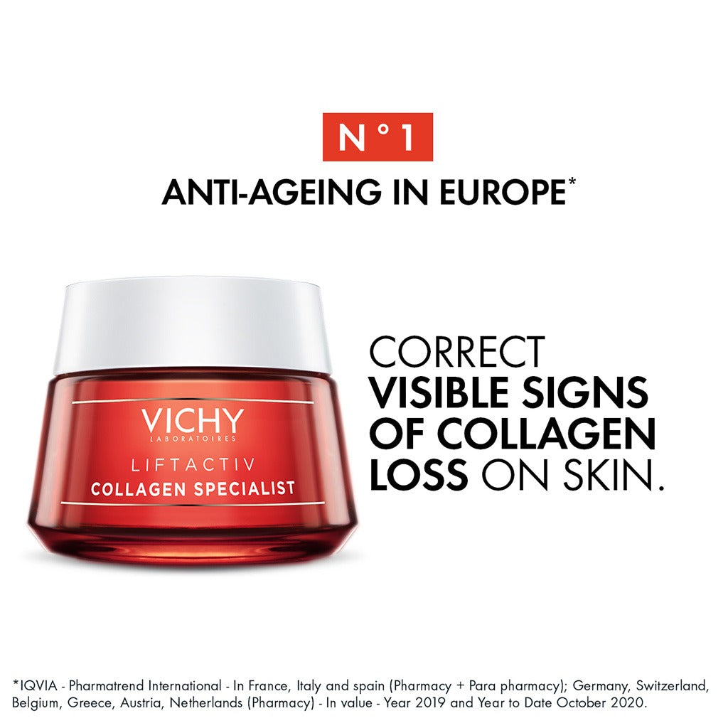 Vichy Liftactiv Collagen Specialist Anti Aging, Anti-Wrinkle Face Moisturizing Day Cream 50ml - Easy Pharmacy LLC