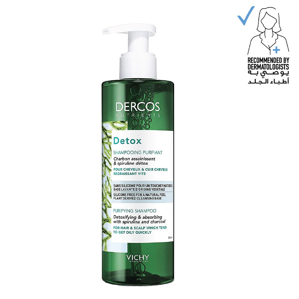 Vichy Dercos Nutrients Detox Shampoo For Oil-Prone Hair & Scalp 250ml - Easy Pharmacy LLC