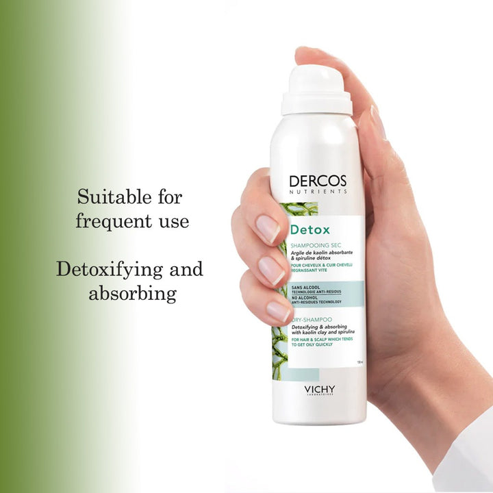 Vichy Dercos Nutrients Detox No Rinse Dry-Shampoo Spray For Oil-Prone Hair & Scalp 150ml - Easy Pharmacy LLC