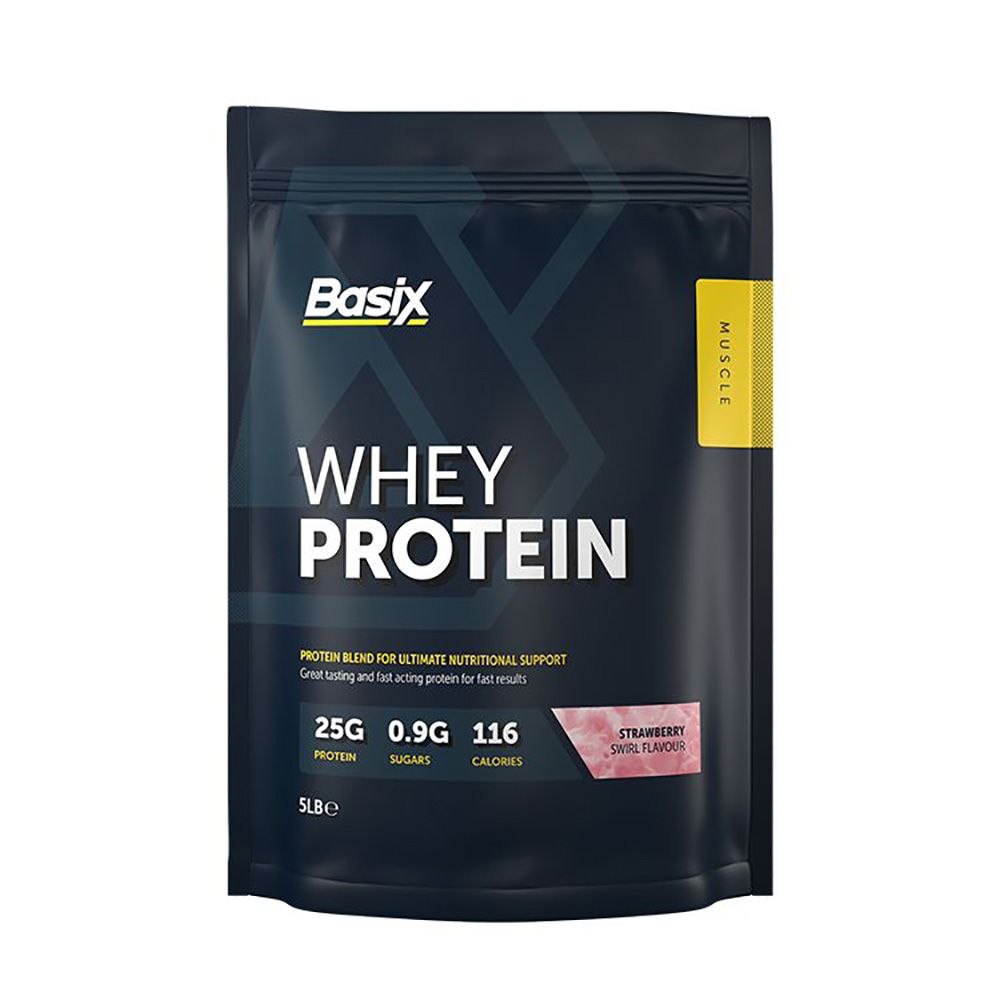 Basix Whey Protein Powder For Nutritional Support, Strawberry Swirl Flavour 5lb - Easy Pharmacy LLC