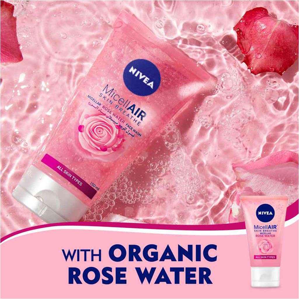Nivea MicellAIR Skin Breathe Micellar Rose Water Facial Wash 150 mL - Easy Pharmacy LLC