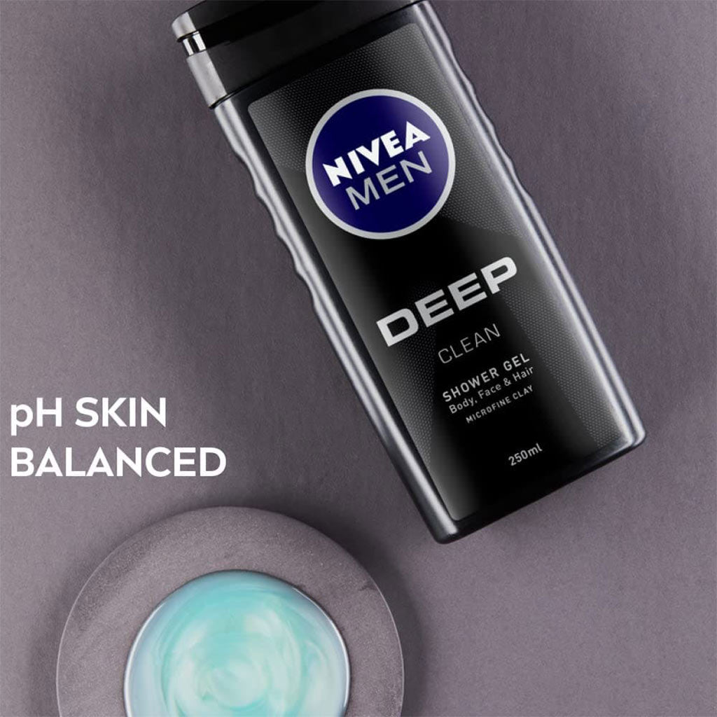 Nivea Men Deep Clean Shower Gel 250 mL - Easy Pharmacy LLC