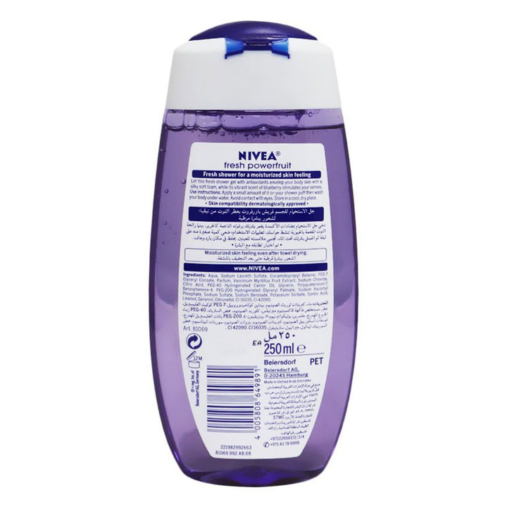 Nivea Fresh Powerfruit Shower Gel 250 mL - Easy Pharmacy LLC