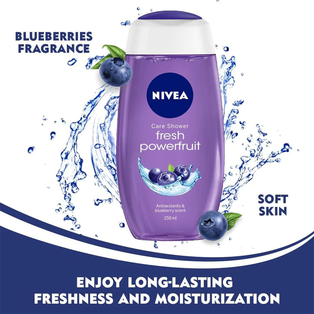 Nivea Fresh Powerfruit Shower Gel 250 mL - Easy Pharmacy LLC