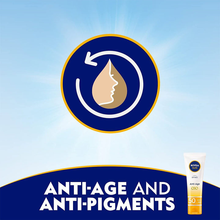 Nivea Sun UV Face Anti-age Q10 SPF50 Lotion 50 mL - Easy Pharmacy LLC