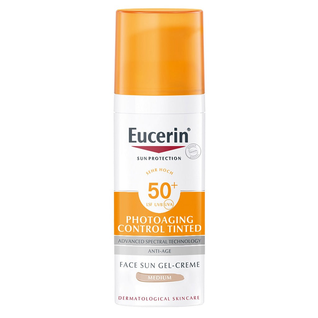 Eucerin Sun SPF 50+ Sun Creme Tinted CC Medium Anti-Aging Sunscreen 50ml - Easy Pharmacy LLC