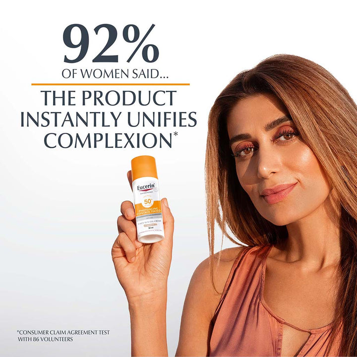 Eucerin Sun SPF 50+ Sun Creme Tinted CC Medium Anti-Aging Sunscreen 50ml - Easy Pharmacy LLC