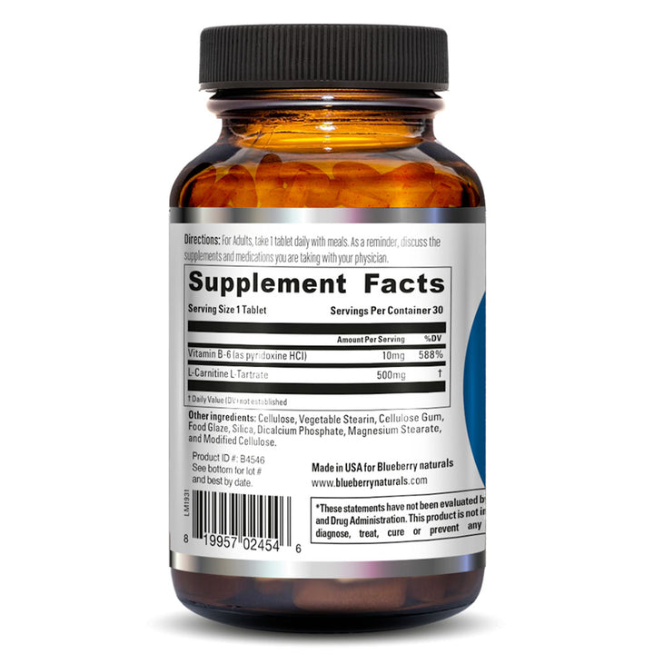 Blueberry Naturals L-Carnitine 500 mg Tablet 30's - Easy Pharmacy LLC