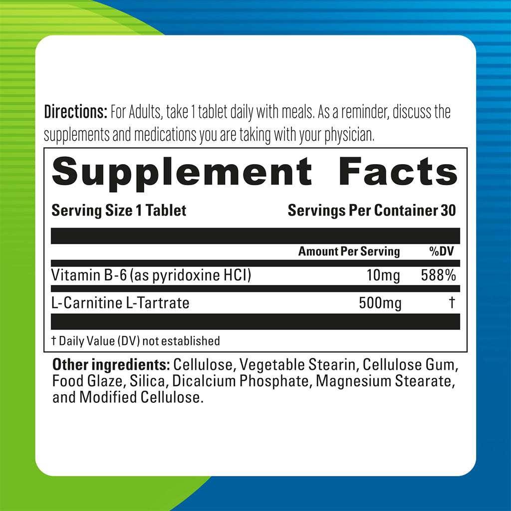 Blueberry Naturals L-Carnitine 500 mg Tablet 30's - Easy Pharmacy LLC