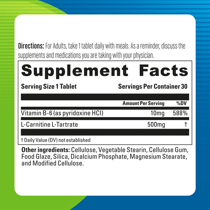 Blueberry Naturals L-Carnitine 500 mg Tablet 30's - Easy Pharmacy LLC