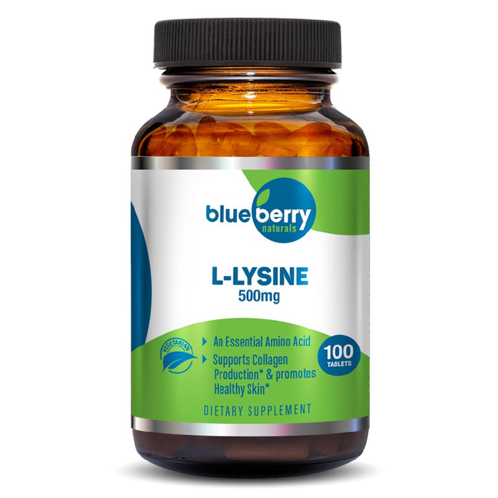 Blueberry Naturals L- Lysine 500mg Tablets, Pack of 100's - Easy Pharmacy LLC