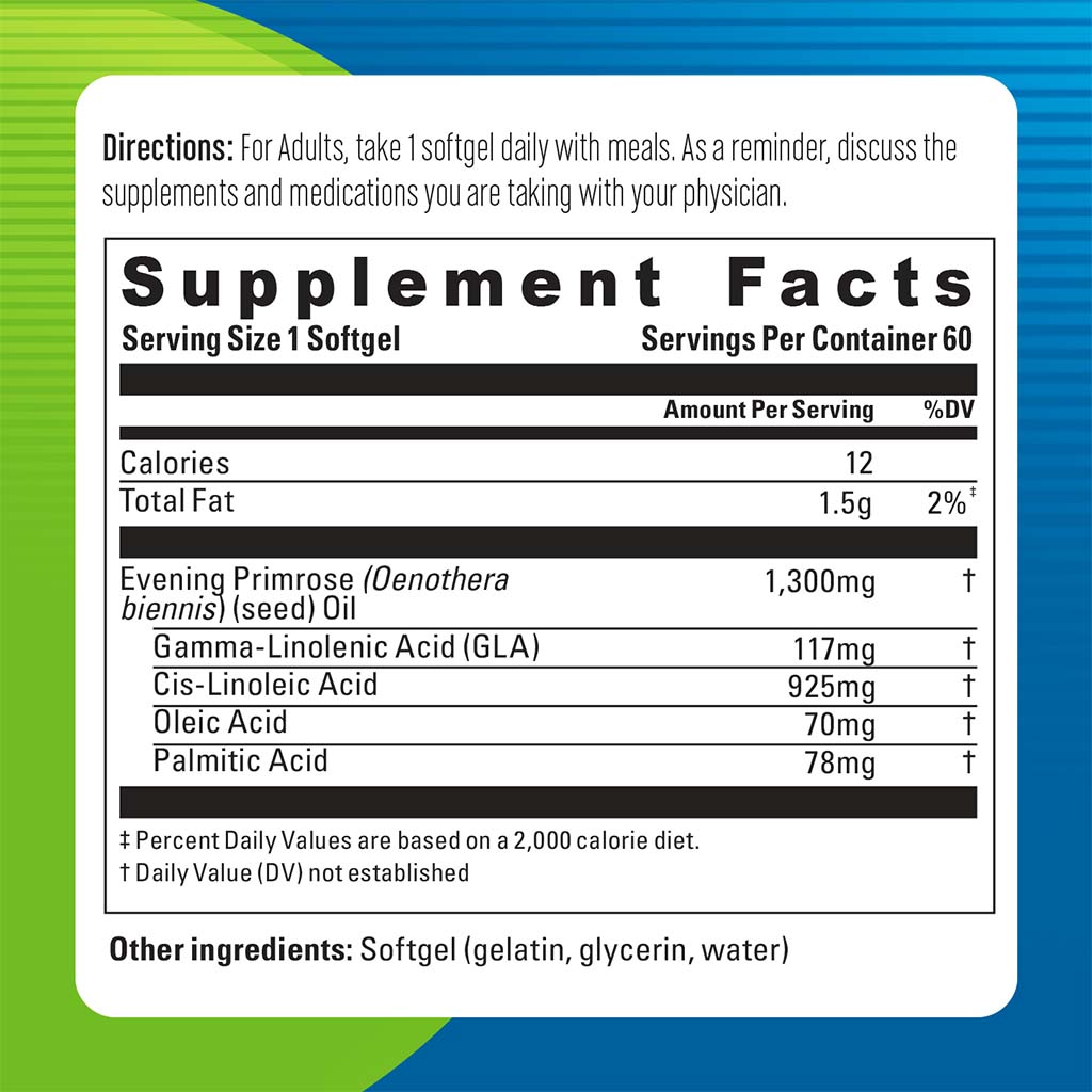 Blueberry Naturals Evening Primrose Oil 1300 mg Softgel 60's - Easy Pharmacy LLC