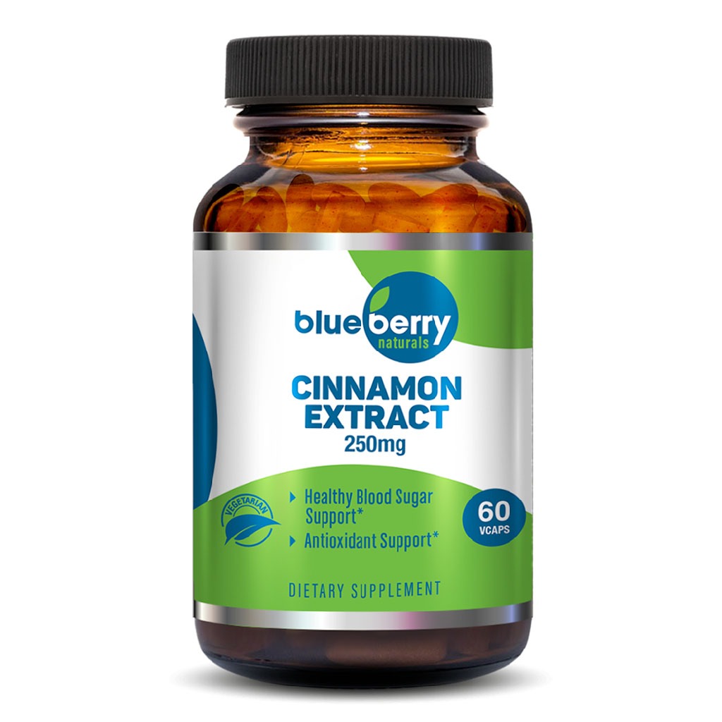 Blueberry Naturals Cinnamon Extract 250mg Vegetarian Capsules For Healthy Blood Sugar Support, Pack of 60's - Easy Pharmacy LLC