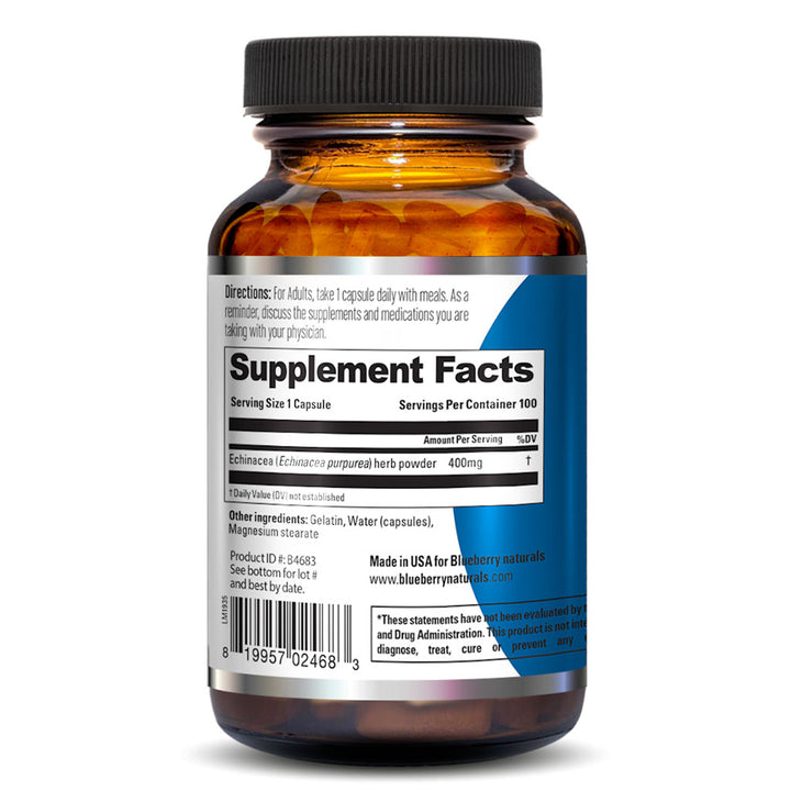 Blueberry Naturals Echinacea 400 mg Capsules 100's - Easy Pharmacy LLC