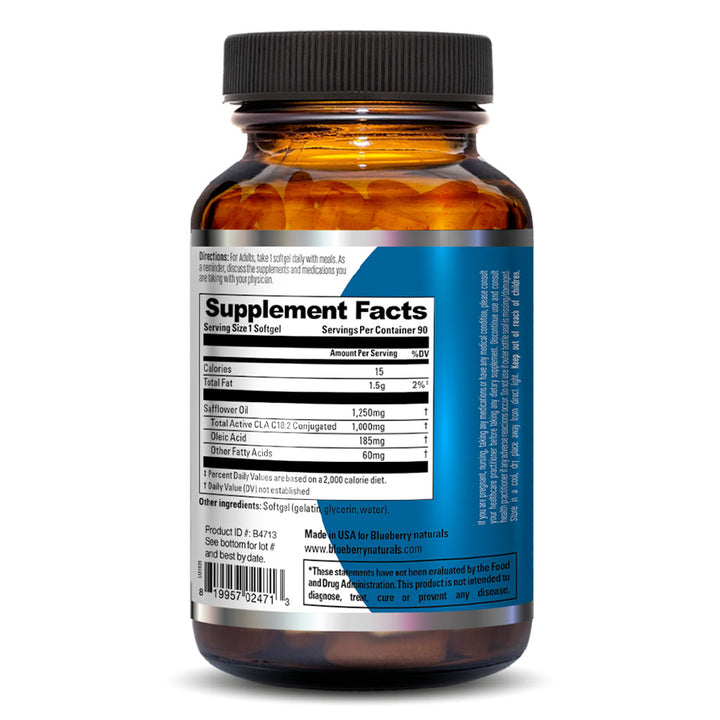 Blueberry Naturals CLA 1000mg Softgels For Weight Management, Pack of 90's - Easy Pharmacy LLC