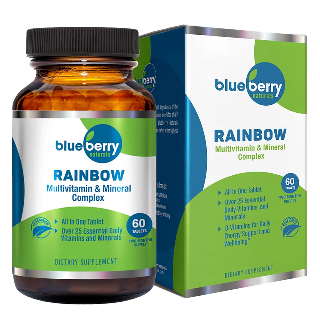 Blueberry Naturals Rainbow Adult Multivitamins & Minerals Supplement Tablets, Pack of 60's - Easy Pharmacy LLC