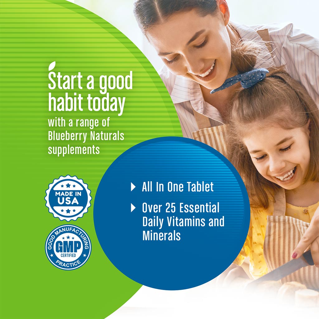 Blueberry Naturals Rainbow Adult Multivitamins & Minerals Supplement Tablets, Pack of 60's - Easy Pharmacy LLC