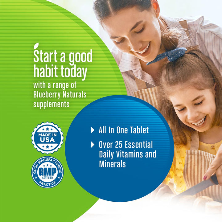 Blueberry Naturals Rainbow Adult Multivitamins & Minerals Supplement Tablets, Pack of 60's - Easy Pharmacy LLC