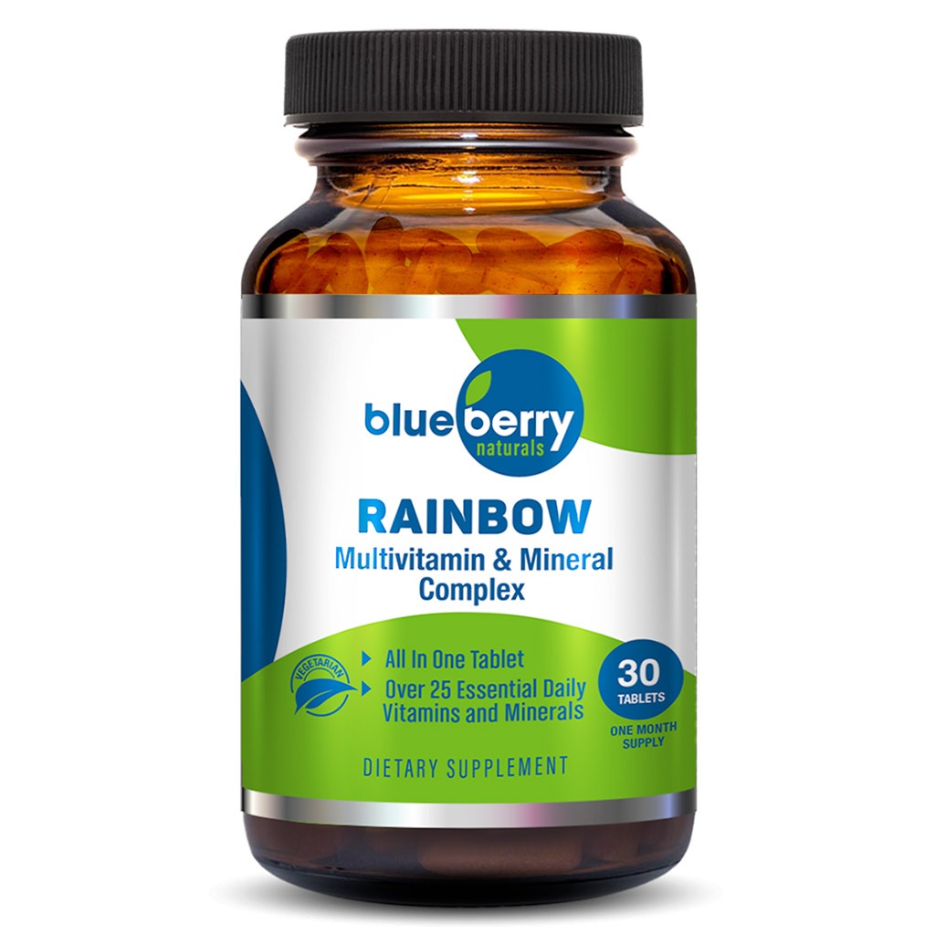 Blueberry Naturals Rainbow Adult Multivitamins & Minerals Supplement Tablets, Pack of 30's - Easy Pharmacy LLC