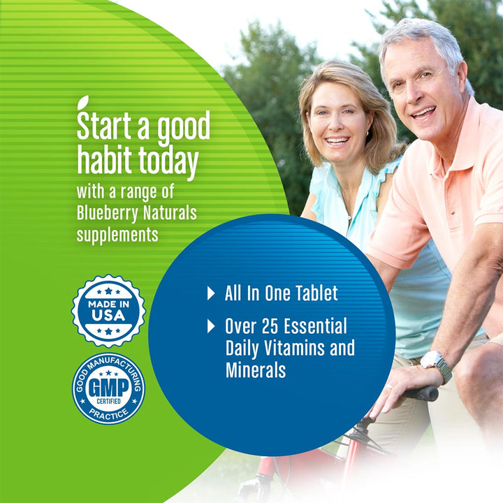 Blueberry Naturals Rainbow Adult Multivitamins & Minerals Supplement Tablets, Pack of 30's - Easy Pharmacy LLC