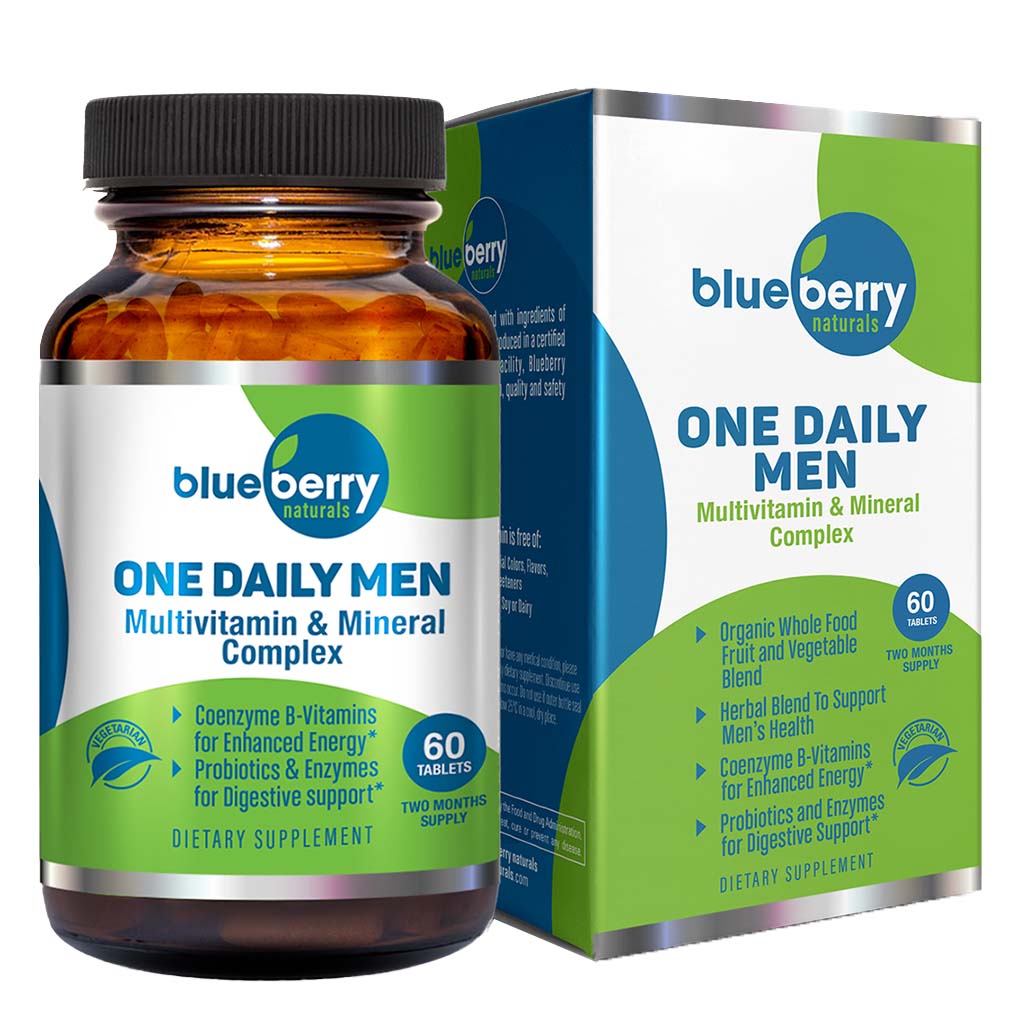 Blueberry Naturals One Daily Men's Multivitamins & Minerals Tablets, Pack of 60's - Easy Pharmacy LLC
