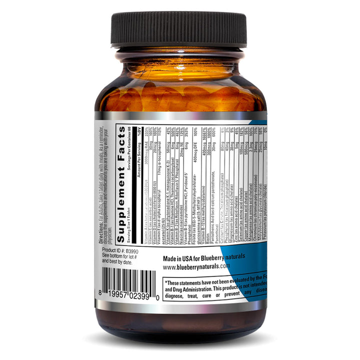 Blueberry Naturals One Daily Men's Multivitamins & Minerals Tablets, Pack of 60's - Easy Pharmacy LLC