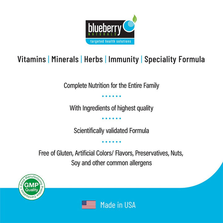 Blueberry Naturals One Daily Men's Multivitamins & Minerals Tablets, Pack of 60's - Easy Pharmacy LLC