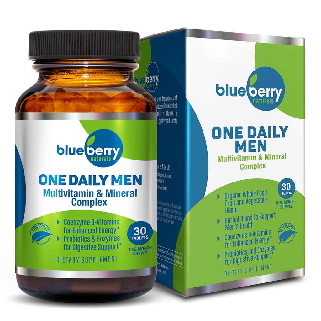 Blueberry Naturals One Daily Men's Multivitamins & Minerals Tablets, Pack of 30's - Easy Pharmacy LLC